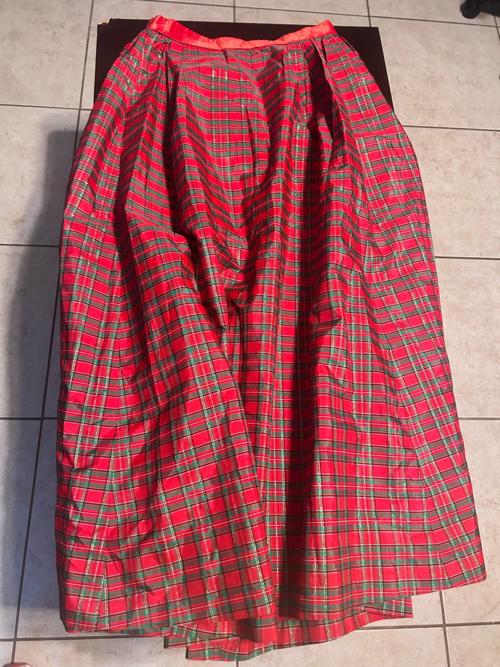 Vintage Priscilla of Boston Red Tartan Plaid Maxi Skirt